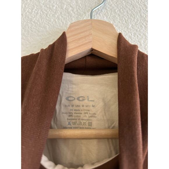 OGL Eco Mousse Turtleneck Long Sleeve Top in Chocolate Brown M NWT - Picture 3 of 4